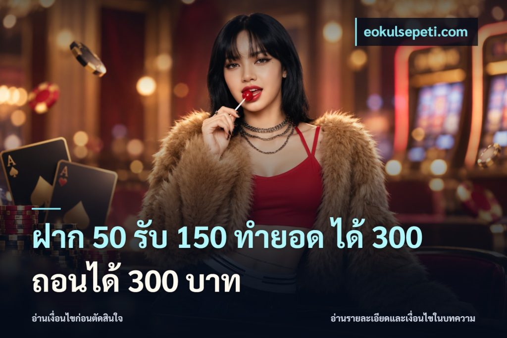 ฝาก 50 รับ 150 ทํายอด ได้ 300 ถอนได้ 300 บาท