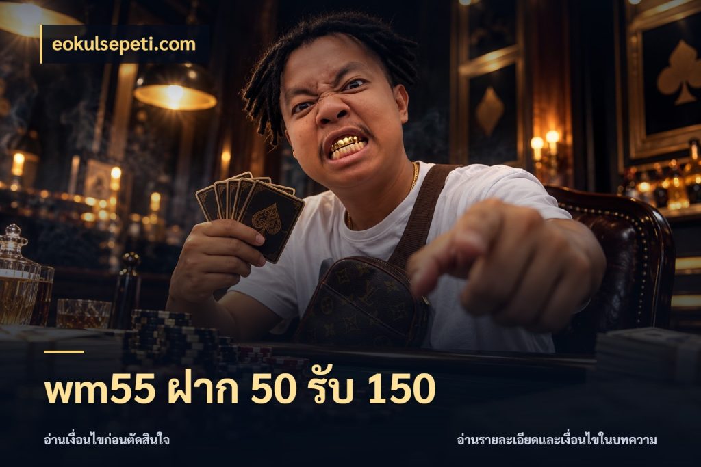 wm55 ฝาก 50 รับ 150 โปรกับเกมที่ชอบเลือกให้ตรงสไตล์ กับ eokulsepeti.com