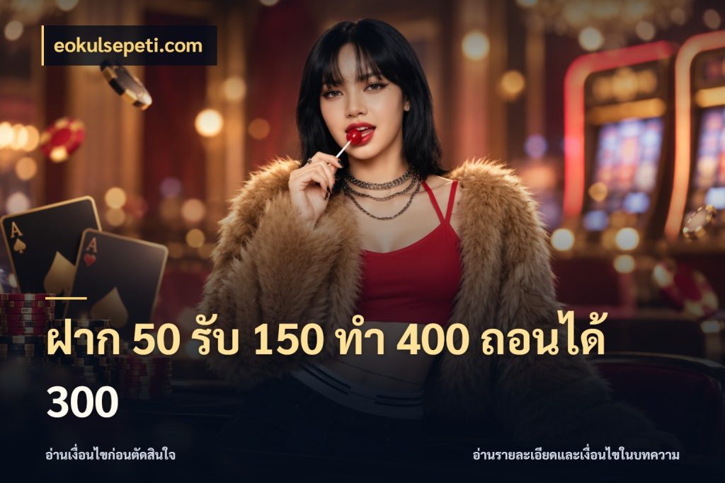ฝาก 50 รับ 150 ทํา 400 ถอนได้ 300 เปิดมุมโปรให้เข้ากับเกมแนวโปรด ในมุม eokulsepeti.com