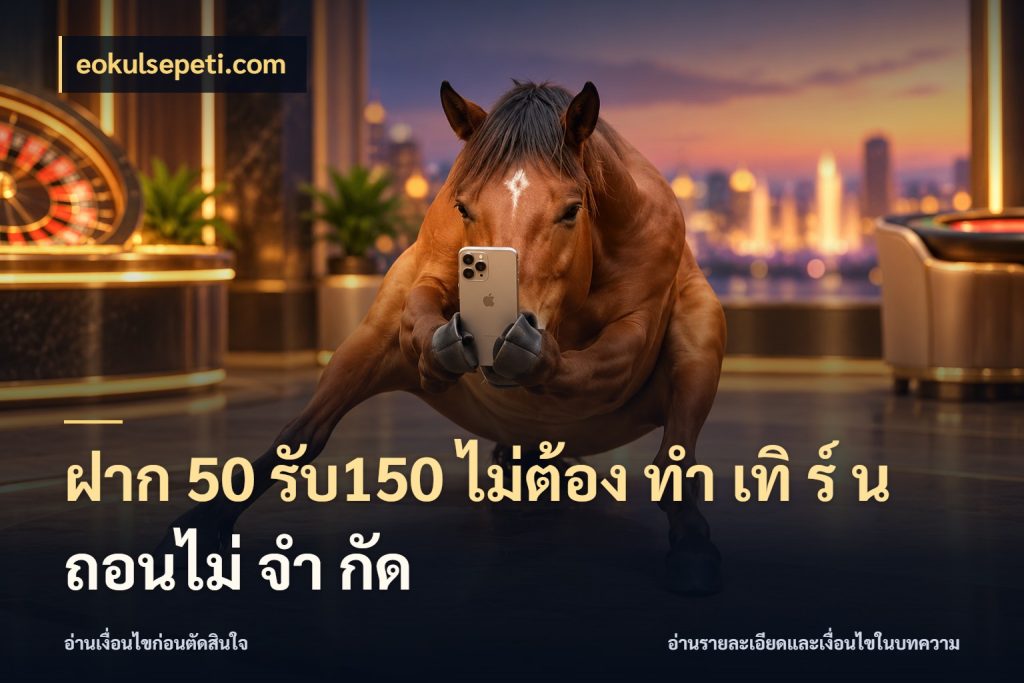 ฝาก 50 รับ150 ไม่ต้อง ทํา เทิ ร์ น ถอนไม่ จํา กัด โปรกับเกมที่ชอบเลือกให้ตรงสไตล์ กับ eokulsepeti.com