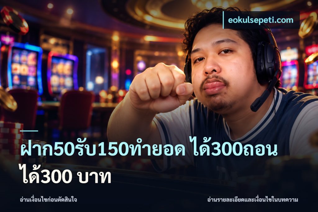 ฝาก50รับ150ทํายอด ได้300ถอนได้300 บาท