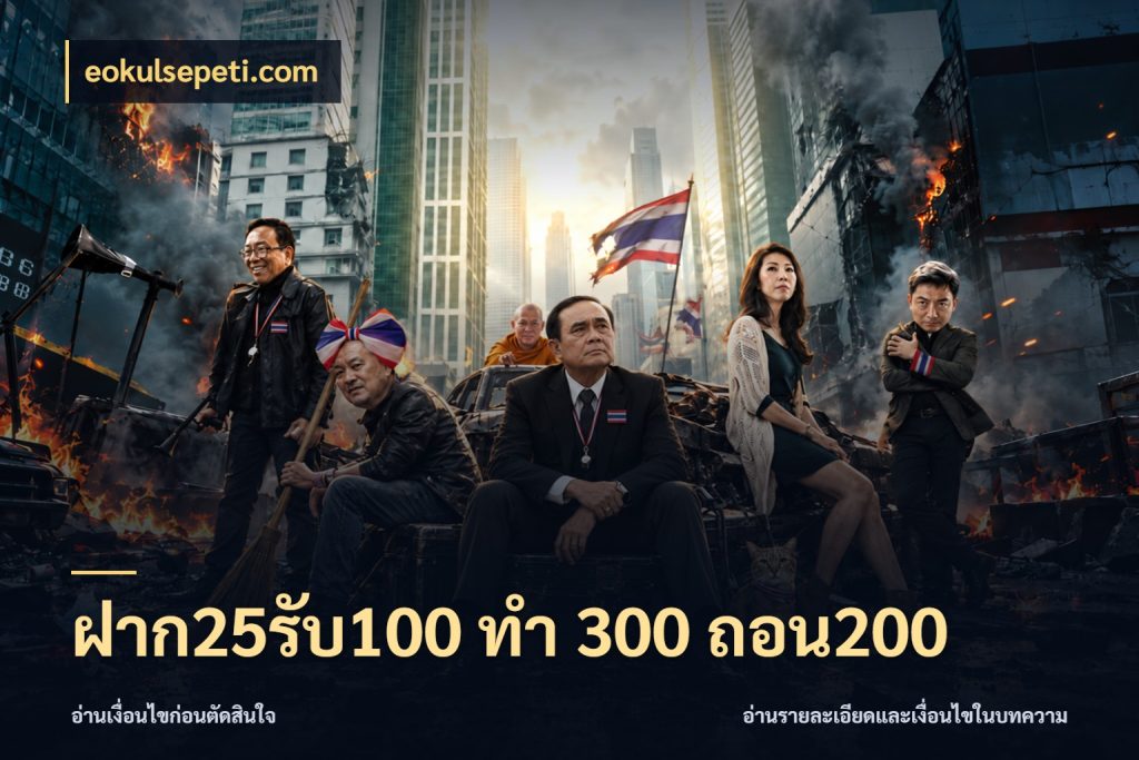 ฝาก25รับ100 ทํา 300 ถอน200 จับประเด็นยอดรับก่อนเลือกความสนุก สไตล์ eokulsepeti.com