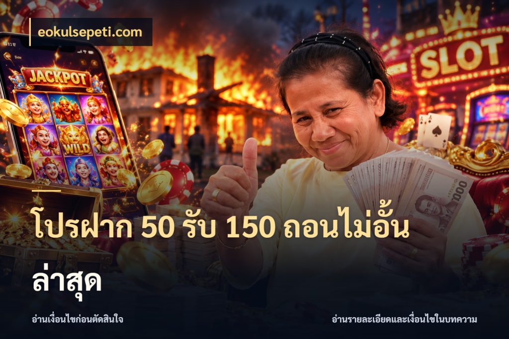โปรฝาก 50 รับ 150 ถอนไม่อั้นล่าสุด ยอดฝากและยอดรับในมุมของคนชอบลุ้น ในมุม eokulsepeti.com