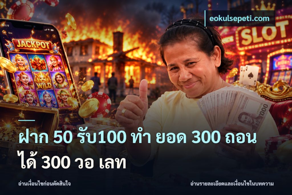 ฝาก 50 รับ100 ทํา ยอด 300 ถอนได้ 300 วอ เลท