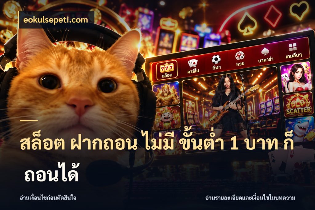 สล็อต ฝากถอน ไม่มี ขั้นต่ำ 1 บาท ก็ ถอนได้ eokulsepeti.com เปิดมุมยอดเริ่มต้นสำหรับคนชอบเกม