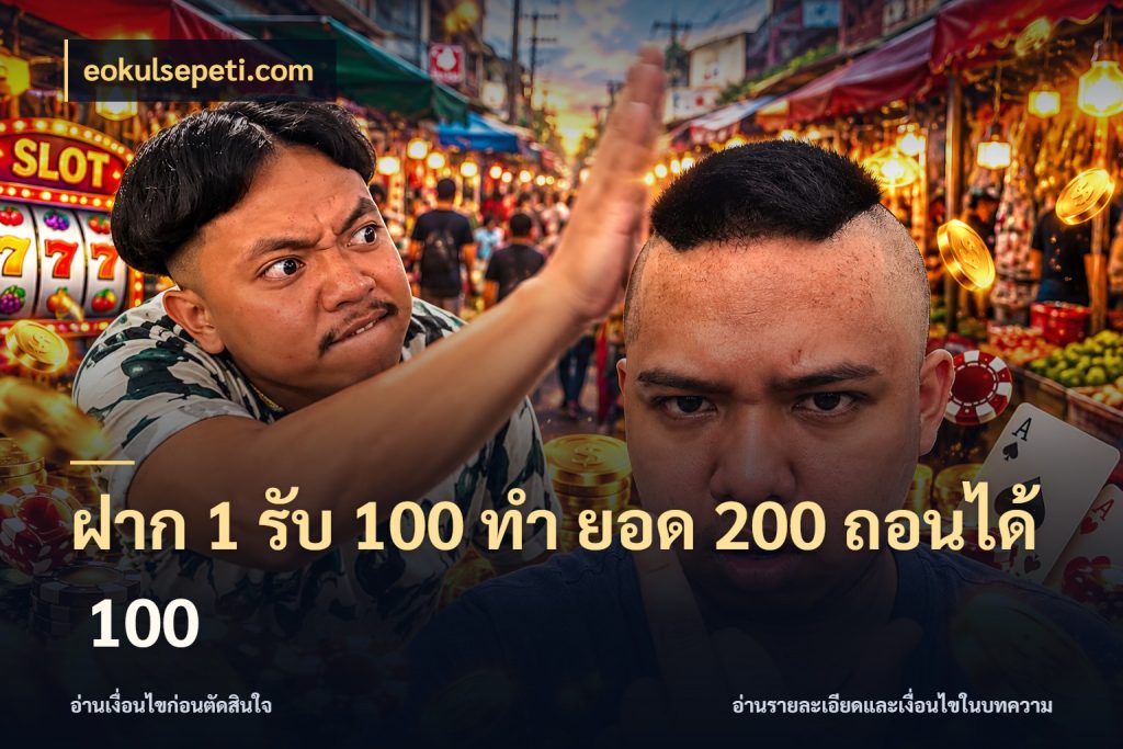 ฝาก 1 รับ 100 ทํา ยอด 200 ถอนได้ 100 สนุกกับตัวเลือกโปรในสไตล์ของคุณ ในมุม eokulsepeti.com