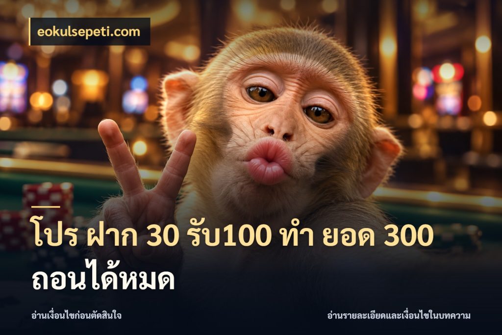 โปร ฝาก 30 รับ100 ทํา ยอด 300 ถอนได้หมด โปรกับเกมที่ชอบเลือกให้ตรงสไตล์ สไตล์ eokulsepeti.com