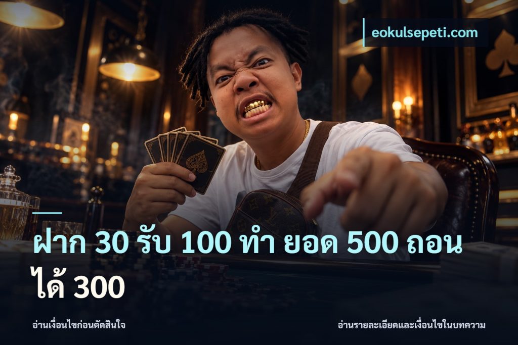 ฝาก 30 รับ 100 ทํา ยอด 500 ถอนได้ 300