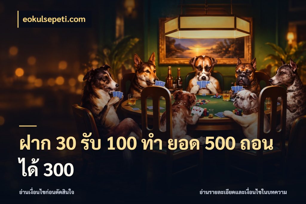 ฝาก 30 รับ 100 ทํา ยอด 500 ถอนได้ 300 รูปแบบโบนัสกับสิทธิ์ของสายเกม สไตล์ eokulsepeti.com