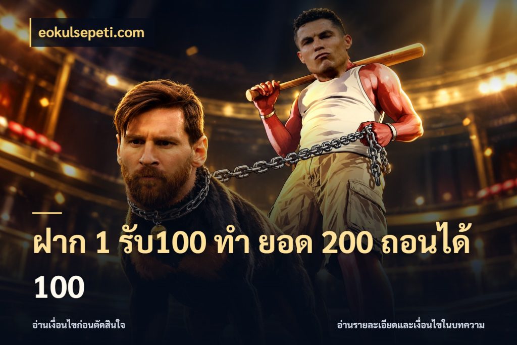 ฝาก 1 รับ100 ทํา ยอด 200 ถอนได้ 100 จับคู่โบนัสกับสไตล์เกมที่ชอบ กับ eokulsepeti.com