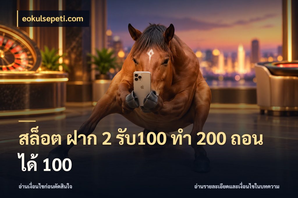 สล็อต ฝาก 2 รับ100 ทํา 200 ถอนได้ 100 โปรยอดรับที่สายเกมสนใจ สไตล์ eokulsepeti.com