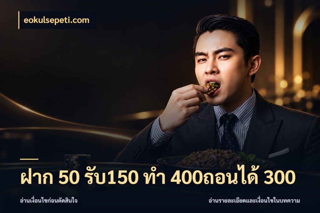 ฝาก 50 รับ150 ทํา 400ถอนได้ 300 โปรยอดรับที่สายเกมสนใจ ในมุม eokulsepeti.com